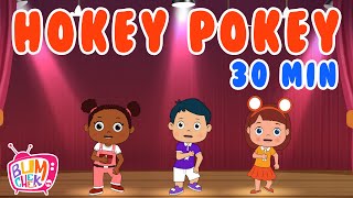 Hokey Pokey for Kids |Hokey Pokey Dance|30 Minutes Non-stop |Nursery Rhymes & Kids Songs|Bumcheek TV