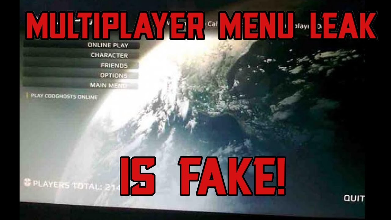 Call Of Duty Ghosts - Multiplayer Menu Leak Confirmed Fake!