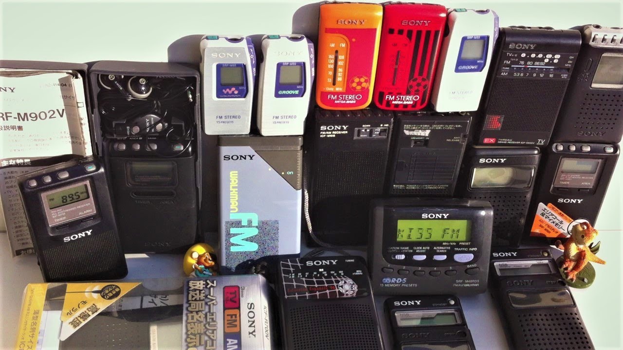 Sony Radio ICF/ICR/SRF Receivers Collection Portable Poket ICF-M10B PLL  FM/AM/TV Walkman 16W M48RDS 