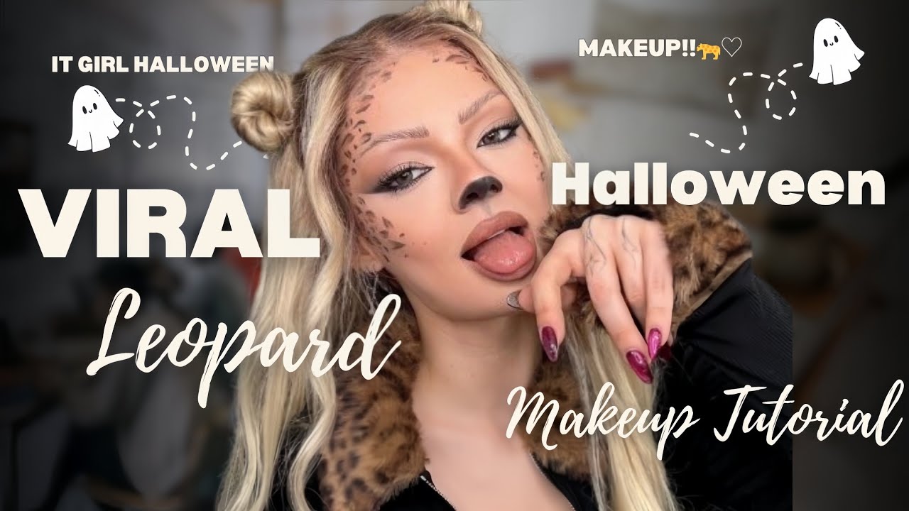 VIRAL Leopard Halloween Makeup Tutorial - YouTube