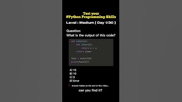 Day 1 Think you know Python programming? Test your knowledge with this MCQ!  @5minutesprogramming