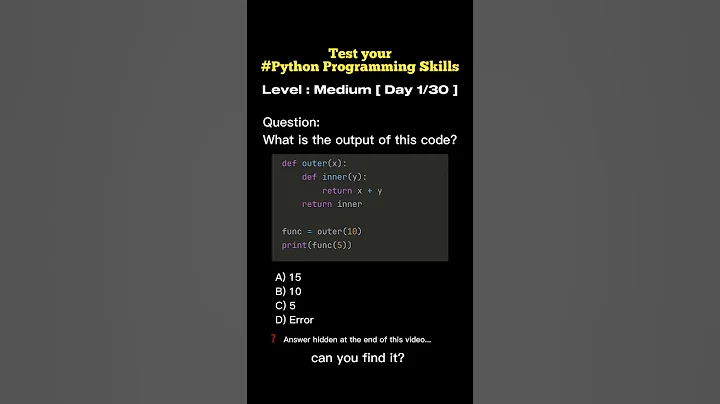 Day 1 Think you know Python programming? Test your knowledge with this MCQ!  @5minutesprogramming