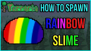 Terraria - How To Spawn Rainbow Slime & Complete The Gelatin World Tour Achievement