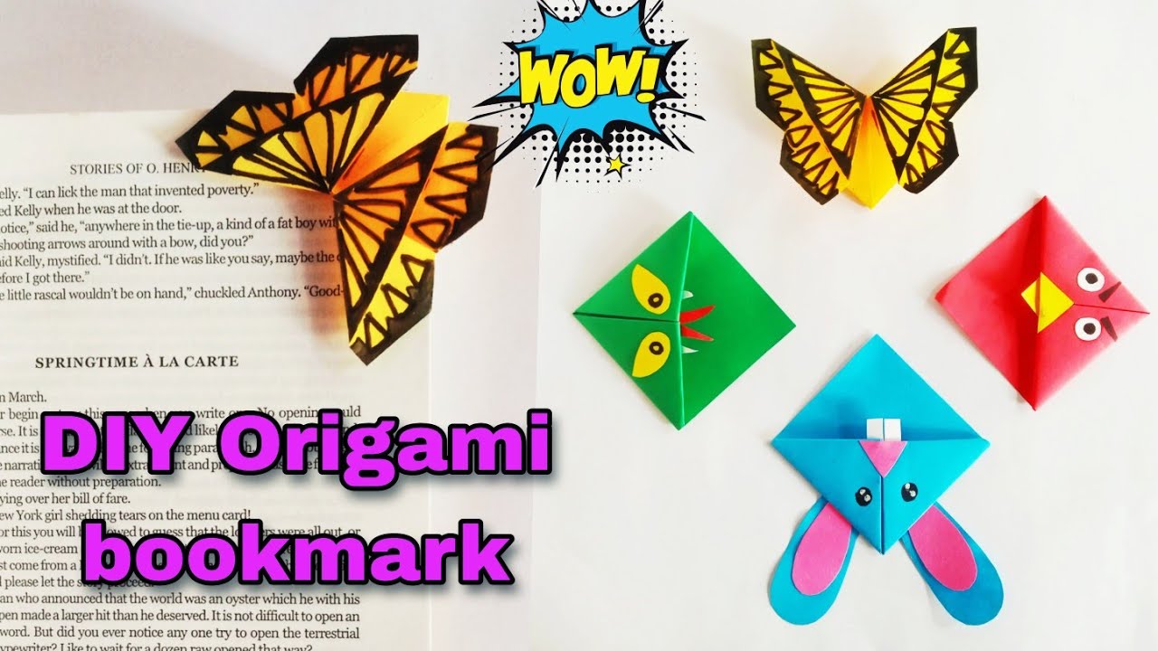 4 Easy bookmark/ DIY Origami bookmark ideas/ Origami paper bookmark 