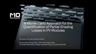 A Monte Carlo Approach for the Quantification of Partial Shading Losses in PV Module - Nils Klasen