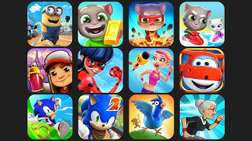 Minion Rush | Talking Tom Gold Run | Hero Dash | Jetski 2 | Subway Surfers | Sonic Dash (12 in 1)