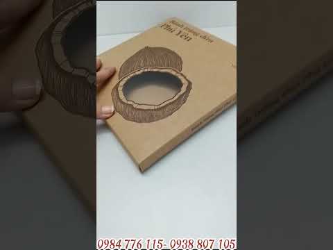 Hộp giấy Kraft đựng bánh tráng dừa có dán cửa sổ đẹp mắt