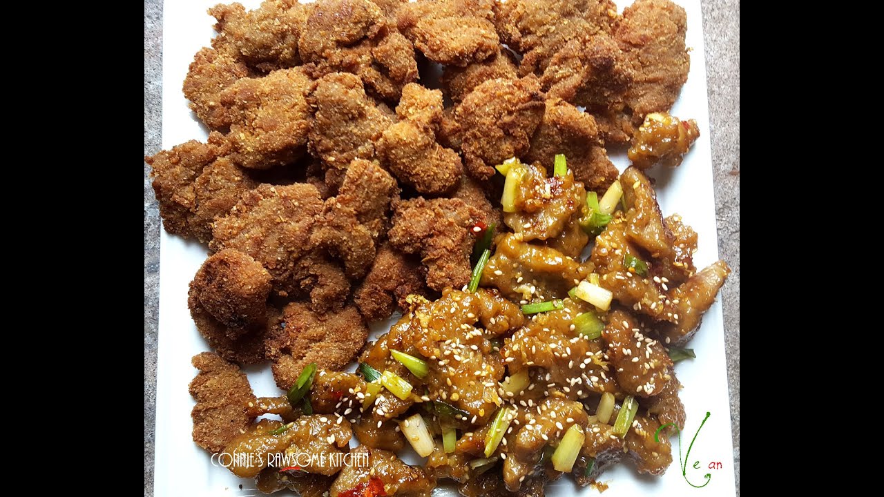 PART 2 VEGAN SEITAN CHICKEN NUGGETS AND A SWEET ASIAN DISH MEAT