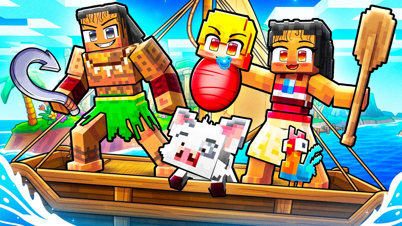 Having a MOANA FAMILY in Minecraft!