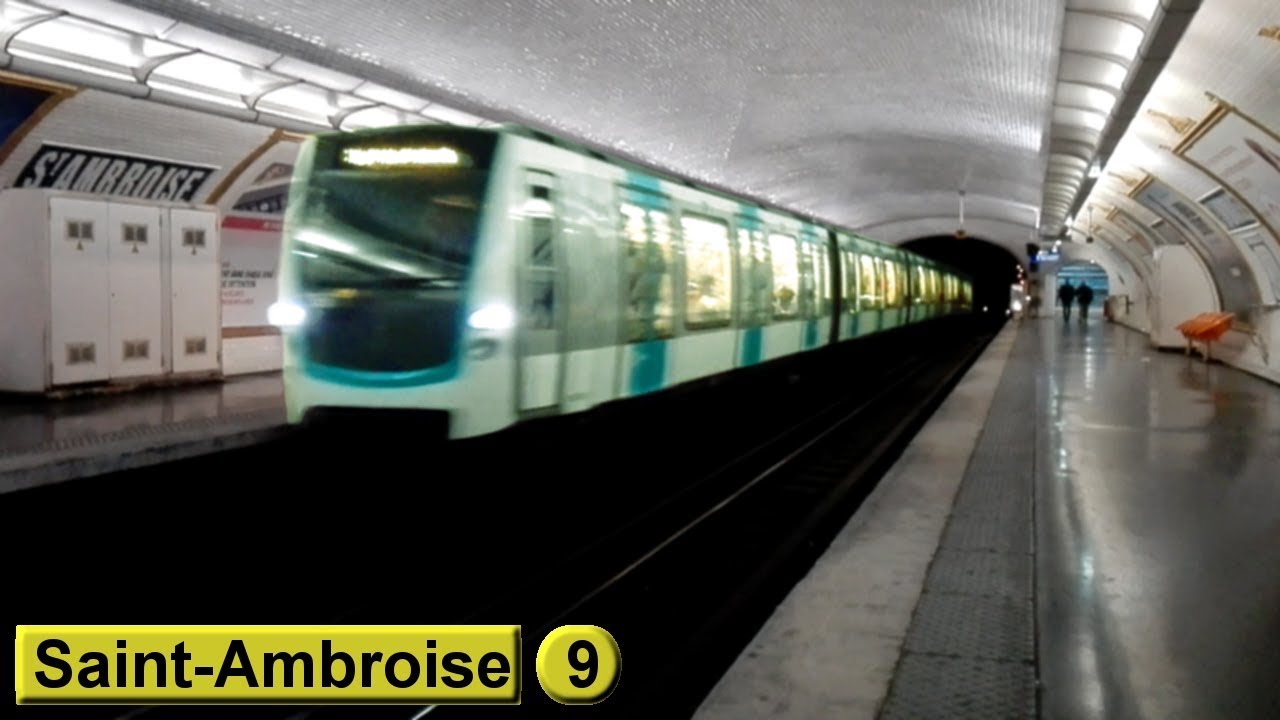 SaintAmbroise Ligne 9 Métro de Paris ( RATP MF01 ) YouTube