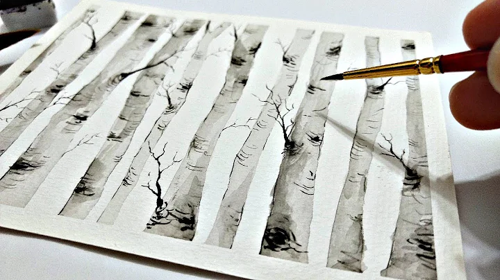 How to paint BIRCH TREES IN WATERCOLOR for beginne...