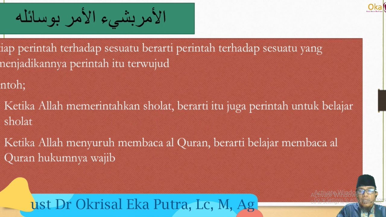 Beberapa Kaidah Ushul Fiqh | Ust Dr Okrisal Eka Putra, Lc, M, Ag