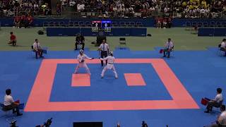 2019年IH 空手道 女子 個人組手 準々決勝 宮﨑可純(花咲徳栄 埼玉)× 山内花菜 (福井工大附福井 福井)