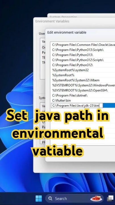 Set java path in environmental vatiable #java #trending #shortsfeed # ...