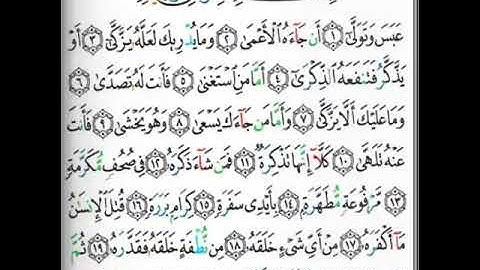 تلاوة متقنة لسورة عبس من جزﺀ عم بصوت القارئ محيي الدين أبو العلا