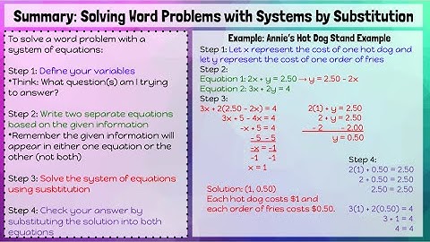 Solving Word Problems with Systems #2 Substitution