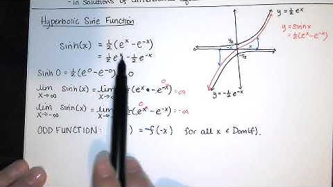 39. Hyperbolic Functions - Part 1 - Six Functions Defined, Applications, Relation to Hyperbolas