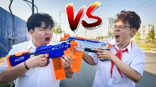 KHI TRẺ TRÂU CHƠI SÚNG NERF GUNS (Oops Banana)