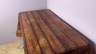 BEST Brown Wood Grain Tablecloths Rustic Plastic Table Covers for Rectangle Table