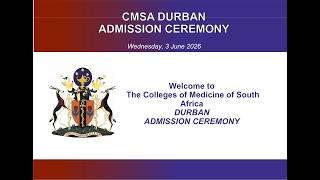 CMSA Admissions Ceremonies Durban 2026