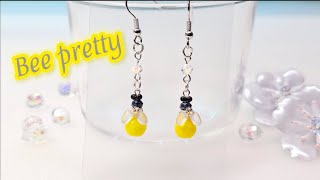 Making the Sweetest Bee Earrings! 🐝🐝 #easy 