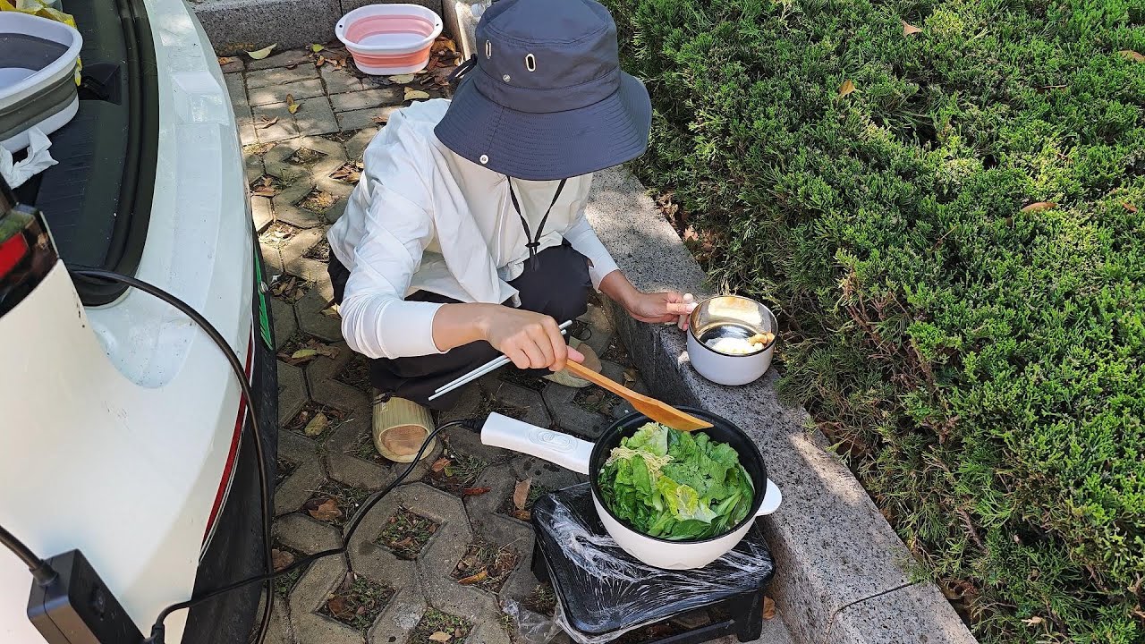 30岁失业后床车流浪在济宁citywalk的一天，终于煮了好吃的东西！