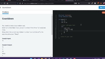 #sololearn C++ COUTDOWN PROBLEM SOLUTION