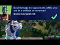 Deal damage to opponents while youare in a vehicle or mounted Fortnite