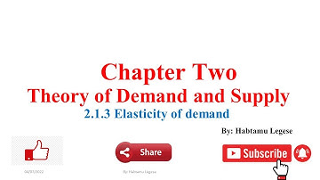 Introduction to economics in Amharic  Chapter two part three# Elasticity of demand Price elasticity