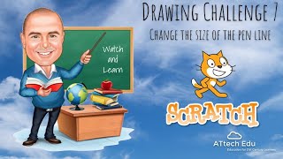 The Scratch Drawing Challenges - Challenge 7 - Change the size of the pen line - Duplicate sprites