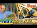 Blippi Português Visita uma Construção | aprender veículos de construção para crianças | Educativos