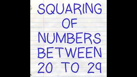 SQUARING OF NUMBERS BETWEEN 20 TO 29
