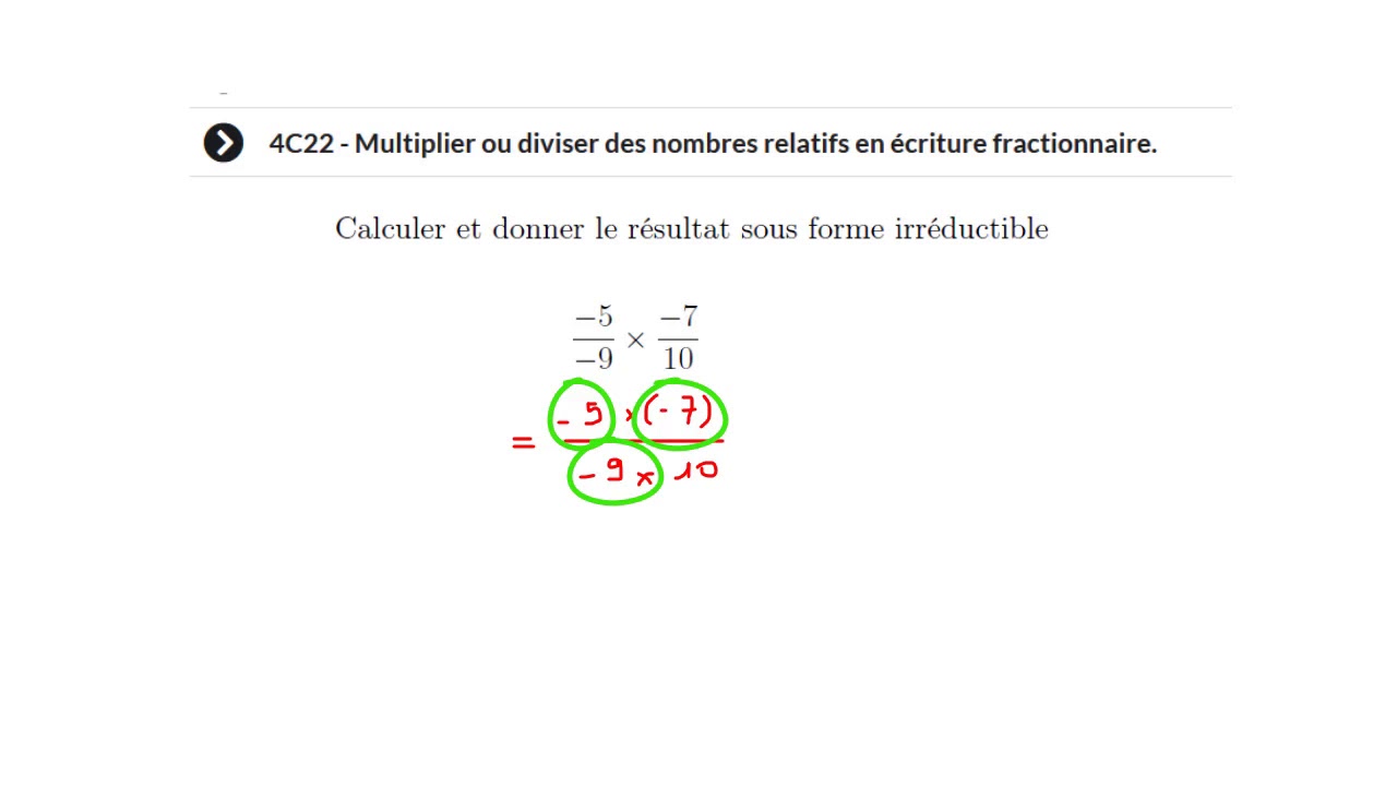 calcul fractionnaire multiplication