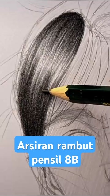 Membuat arsiran rambut mudah pake pensil 8B - YouTube