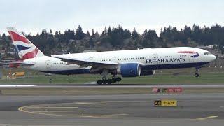 First British Airways Boeing 777 Landing And Takeoff At Portland Airport Pdx 