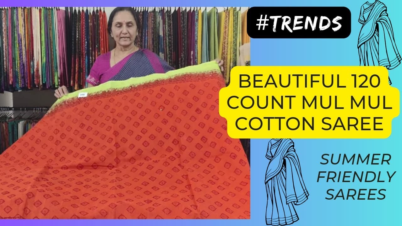 Mul Mul Cotton Sarees by Anitha Reddy From Trendsblockprints - YouTube
