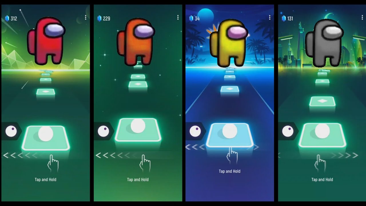 Among Us Red vs Among Us orange vs Among Us yellow vs Among Us black