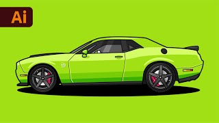 Adobe Illustrator Tutorial - Create a Dodge Challenger Car Vector Illustration