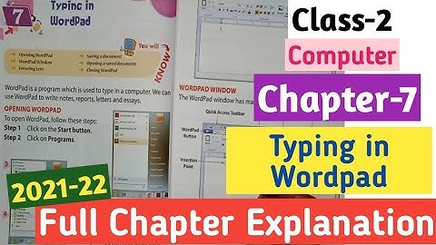 Class-2 "Typing in Wordpad" Chapter-7 NCERT Computer|| Full chapter explanation