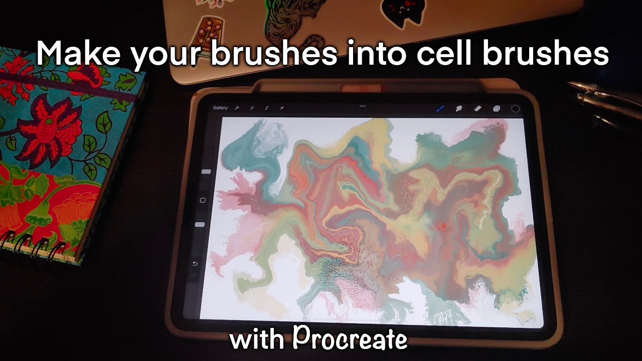 Dynamic Cell Brushes Turn Brushes into Cell Brushes Tutorial, Procreate Digital Pour Art # ...