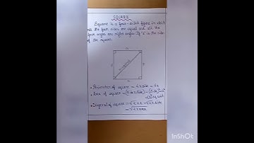Square||Area, perimeter and diagonal of the square||