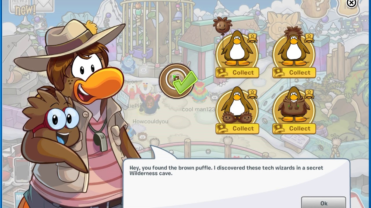 Club Penguin Online Puffle Party, Brown Puffle Hidden Location YouTube