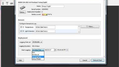 Launching a HOBO Pendant Data Logger