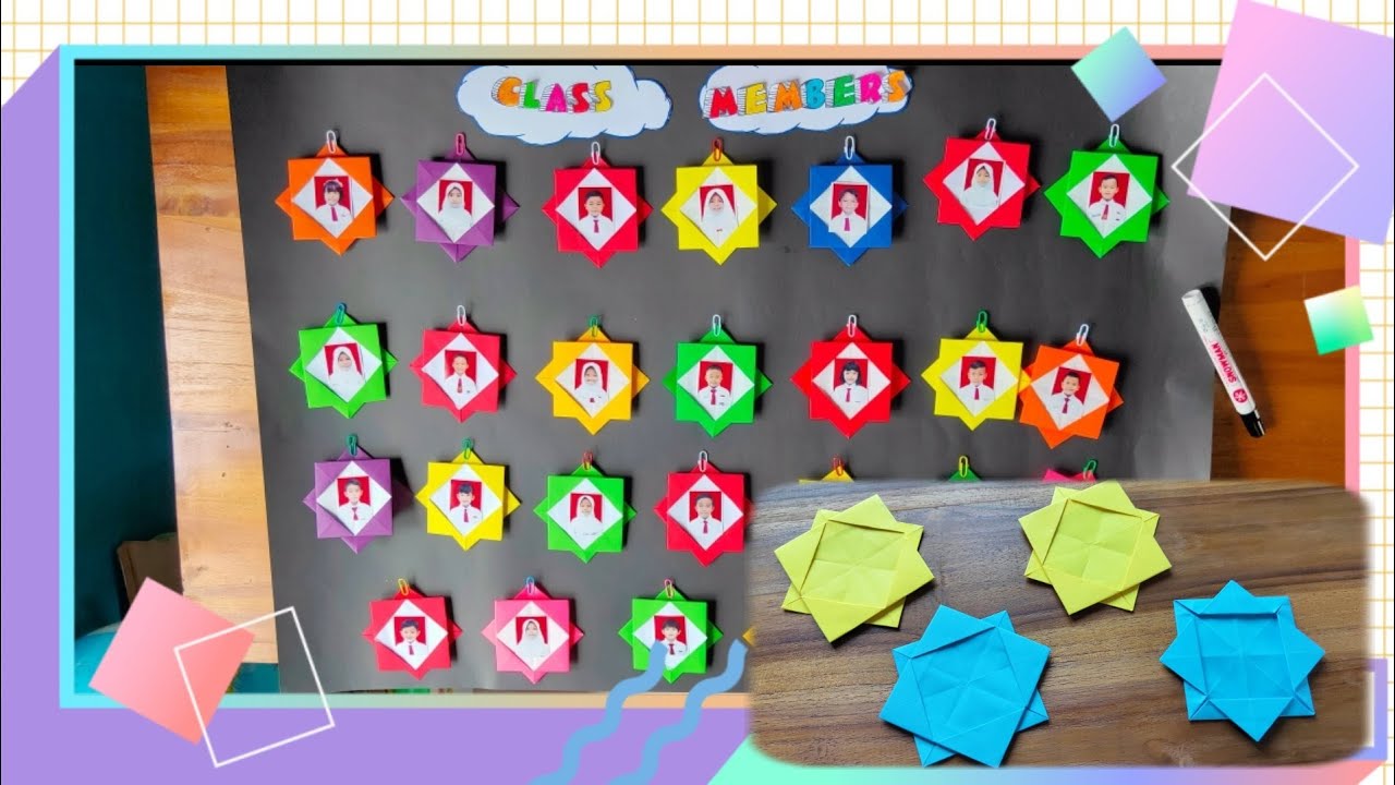 Bingkai Foto dari Kertas Origami | Member Class kertas Origami | Dekorasi Kelas .
