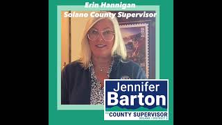 Supervisor Erin Hannigan endorses Jennifer Barton for Solano County Supervisor, District 3