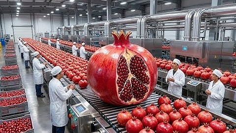 Inside the Modern Pomegranate Factory: From Fresh Pomegranates to Pure Juice (Full Process)