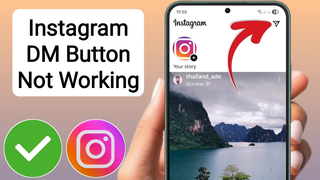 How to Fix Instagram DM Button Not Working | Instagram Chat Box Not ...