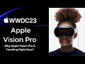 Apple introduces the Vision Pro headset, a new augmented reality product.