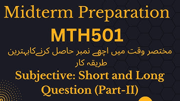 Mth501 Midterm Most Important Question Part-II Fall 2024|100% mth501 midterm preparation fall 2024