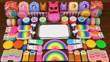 RAINBOW SLIME !!! Mixing random into GLOSSY slime !!!Satisfying Slime Video #207